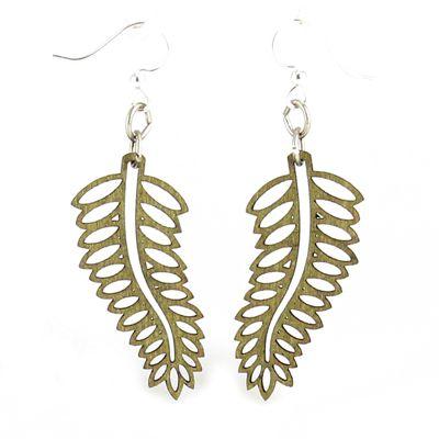 Eco-Friendly Open Fern Earrings | Sustainable Wood | Hypoallergenic Ear Wires Bijou Her