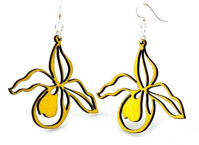 Eco-Friendly Orchid Earrings | Sustainable Wood | Hypoallergenic Ear Wires Bijou Her