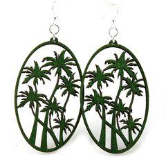 Eco-Friendly Palm Tree Earrings | Sustainable Wood | Hypoallergenic Ear Wires Bijou Her