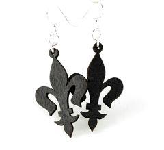 Eco-Friendly Slender Fleur De Lis Earrings | Hypoallergenic Ear Wires | Sustainable Wood<p>Make a statement with our eco-friendly Slender Fleur De Lis Earrings, featuring a laser-cut wood design and hypoallergenic Bijou Her