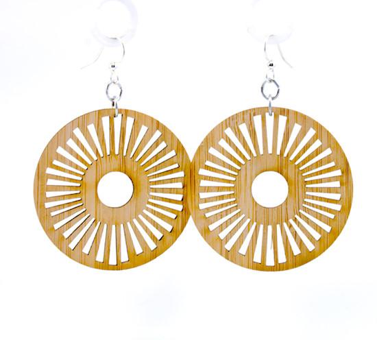 Eco-Friendly Tribal Sun Bamboo Earrings - Essential Oil Diffusing, USA Made, 1.8 x 1.8, Hypoallergenic Bijou Her