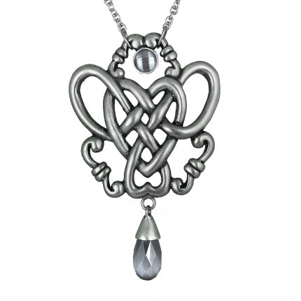 Elaborate Knot Necklace with Precious Stones - Stainless Steel Pendant Jewelry Bijou Her