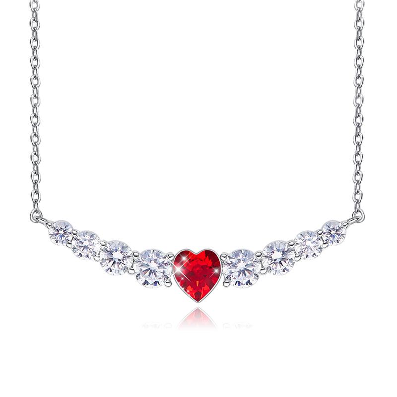 Elegant 18K White Gold Plated Crystal Necklace - Hypoallergenic and Comfortable Fit Bijou Her