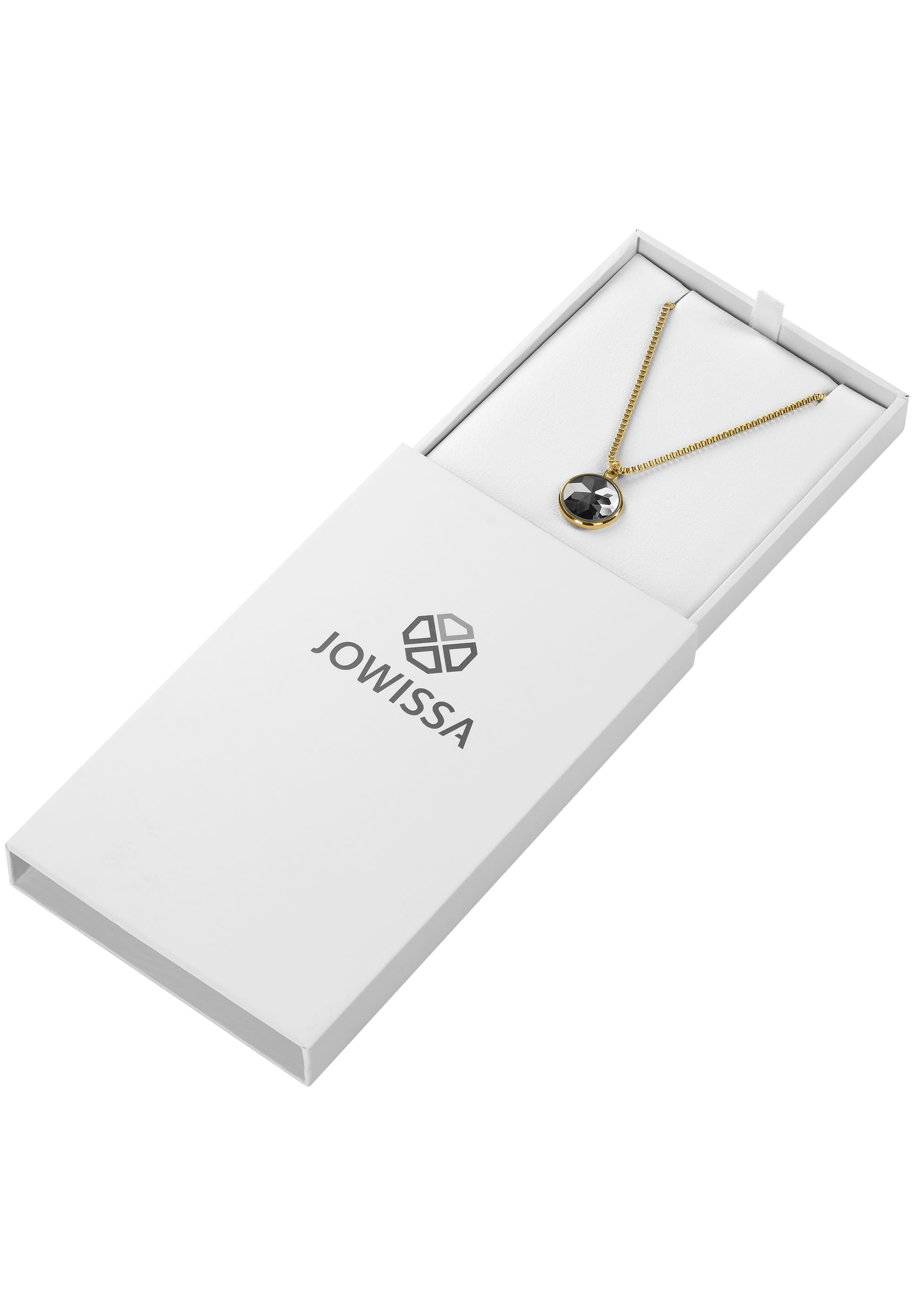 Elegant Black Glass Pendant Necklace - Adjustable 400-450mm - Gold Plated Stainless Steel - Hypoallergenic & Durable Bijou Her