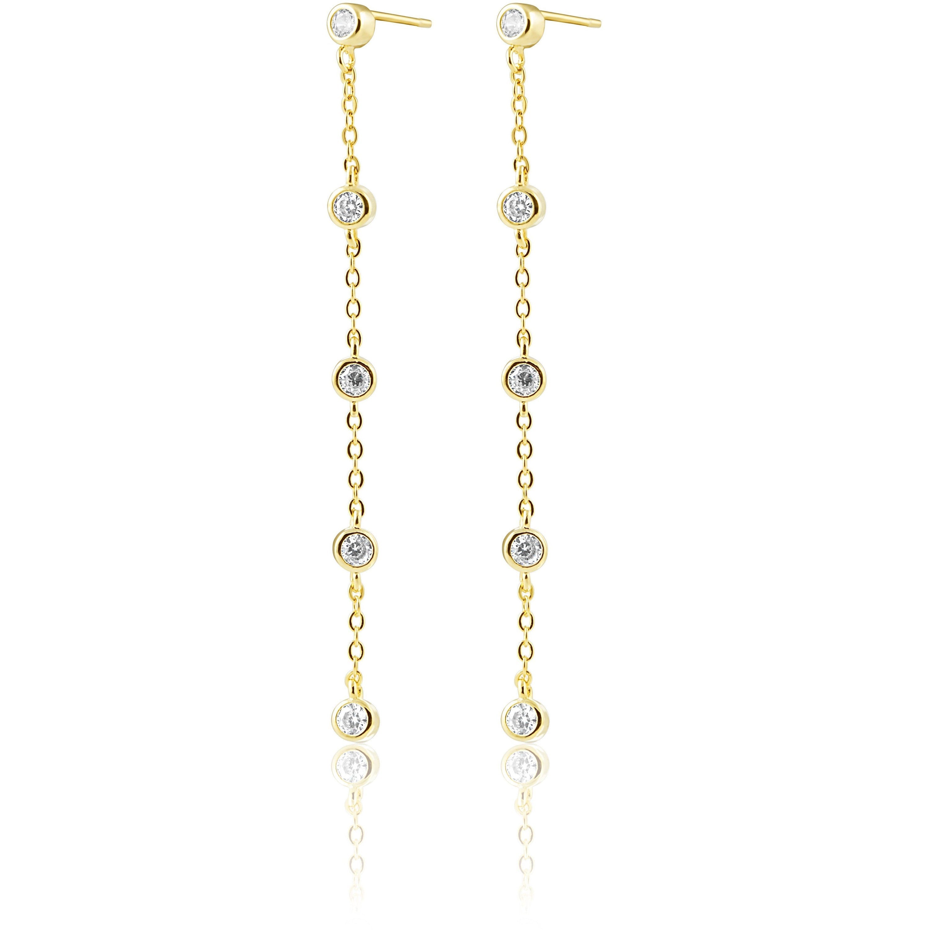 Elegant Capri Gold Plated Drop Earrings - Hypoallergenic & Tarnish Resistant Bijou Her