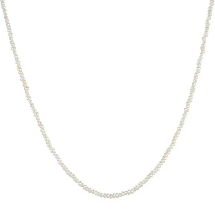 Elegant Ginny Pearl Choker Necklace - 15" with Extender Bijou Her