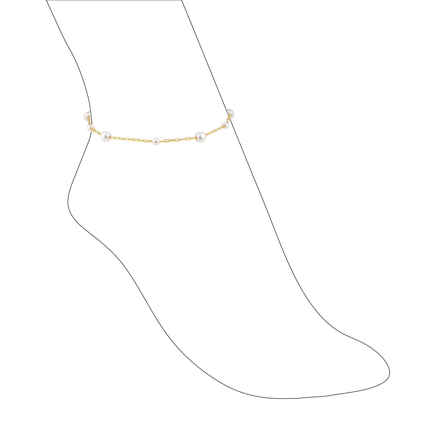 Elegant Kalani Pearl Anklet - 18k Gold Plated with Mini Pearls Bijou Her