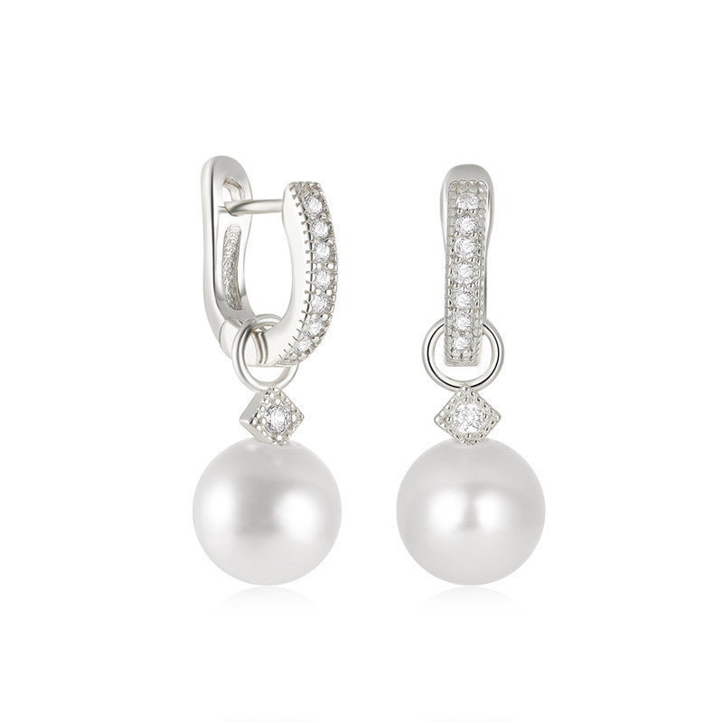 Elegant S925 Sterling Silver U-shaped Pearl Earrings Bijou Her