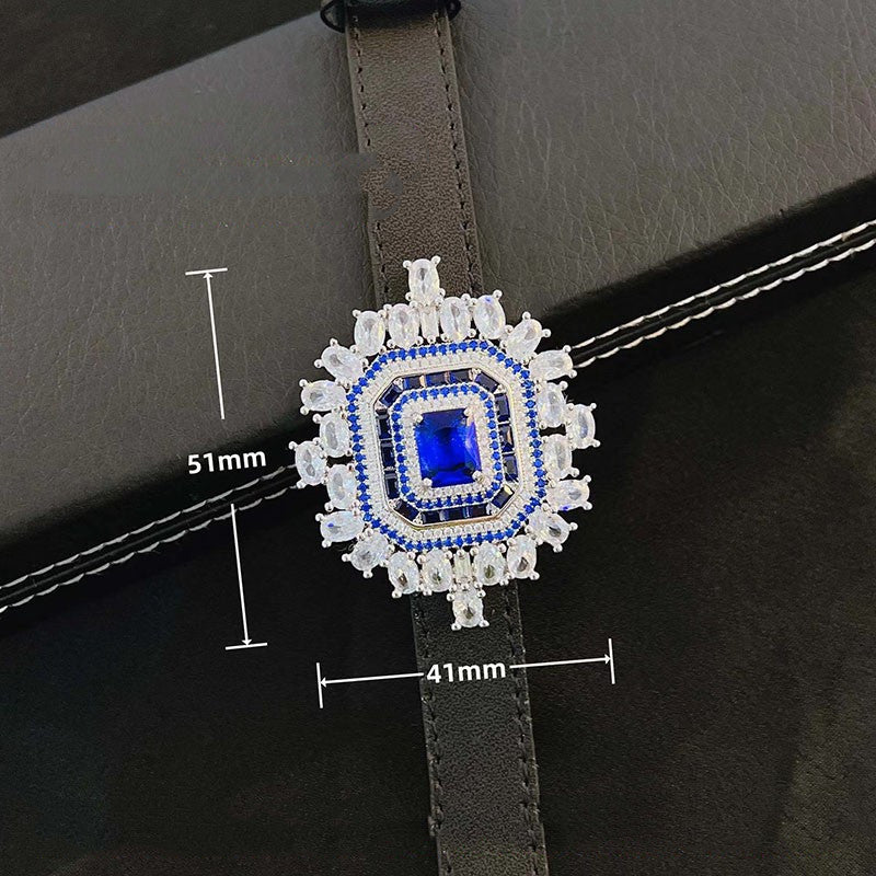 Elegant Sapphire And Diamond Watch With Necklace Bijou Her