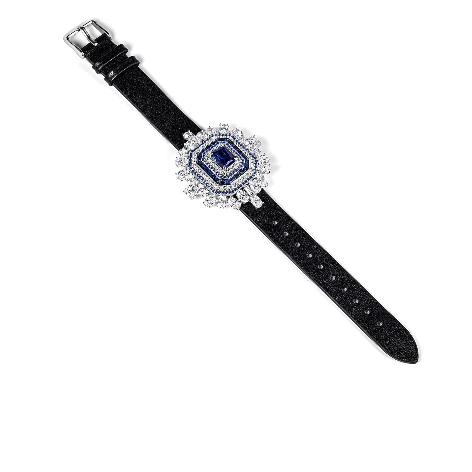 Elegant Sapphire And Diamond Watch With Necklace Bijou Her