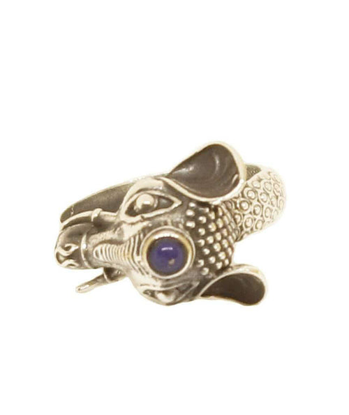 Elephant Ring with Semi-Precious Stones in Gold and Silver Bijou Her