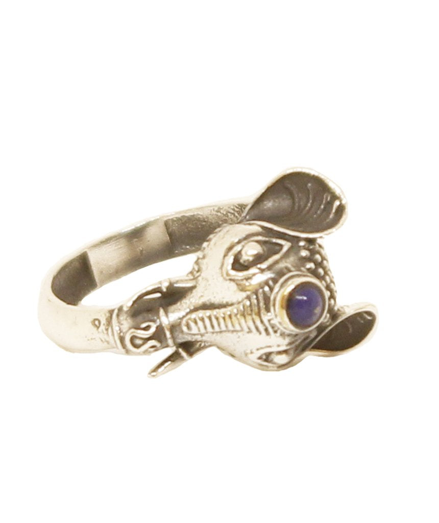 Elephant Ring with Semi-Precious Stones in Gold and Silver Bijou Her