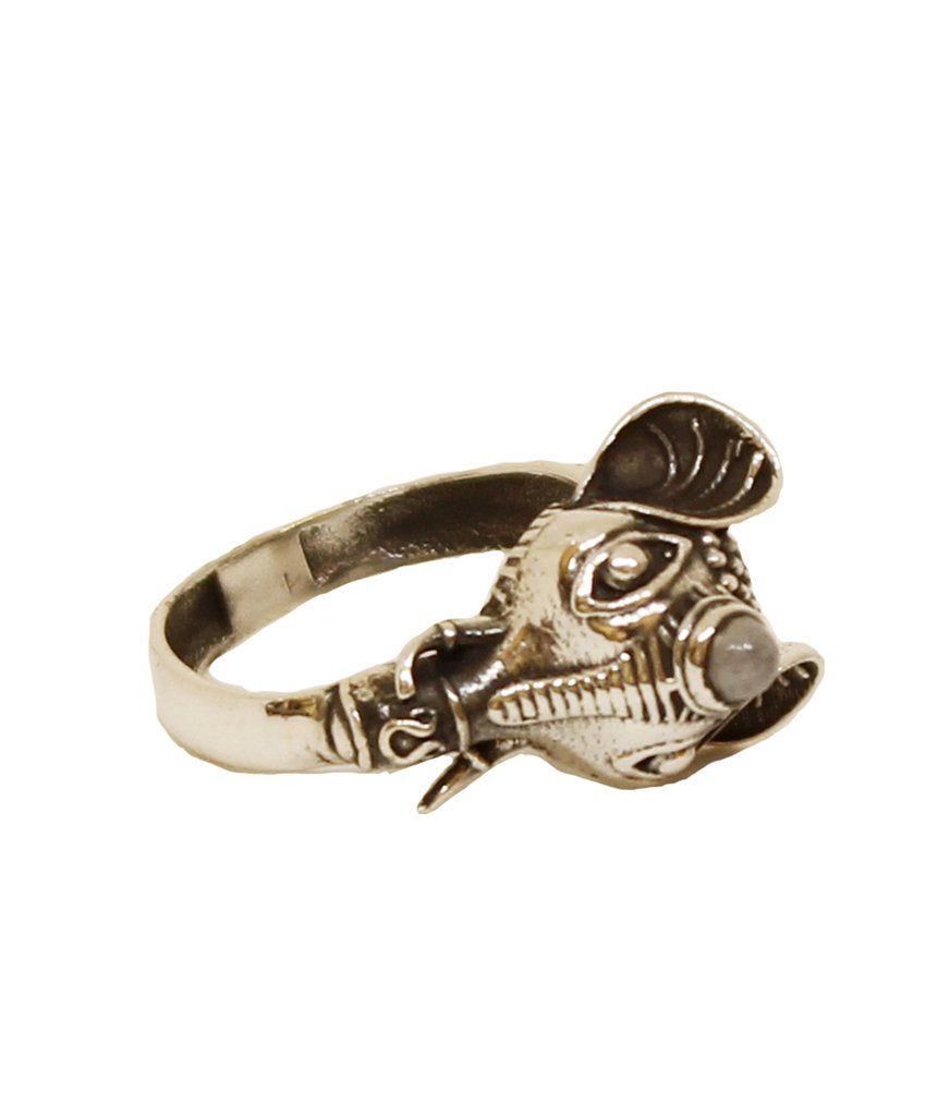 Elephant Ring with Semi-Precious Stones in Gold and Silver Bijou Her