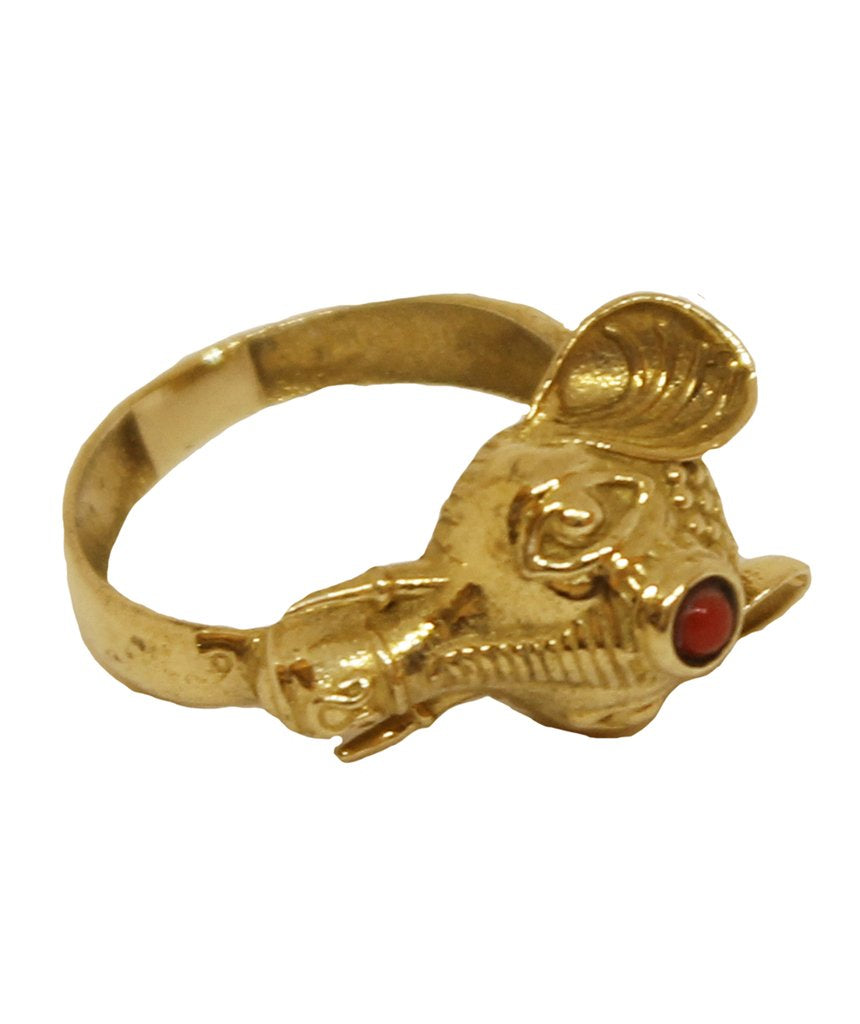 Elephant Ring with Semi-Precious Stones in Gold and Silver Bijou Her