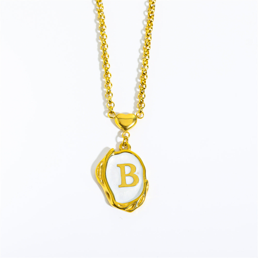 English Letters 26 Capital Initials Pendant Necklace Bijou Her