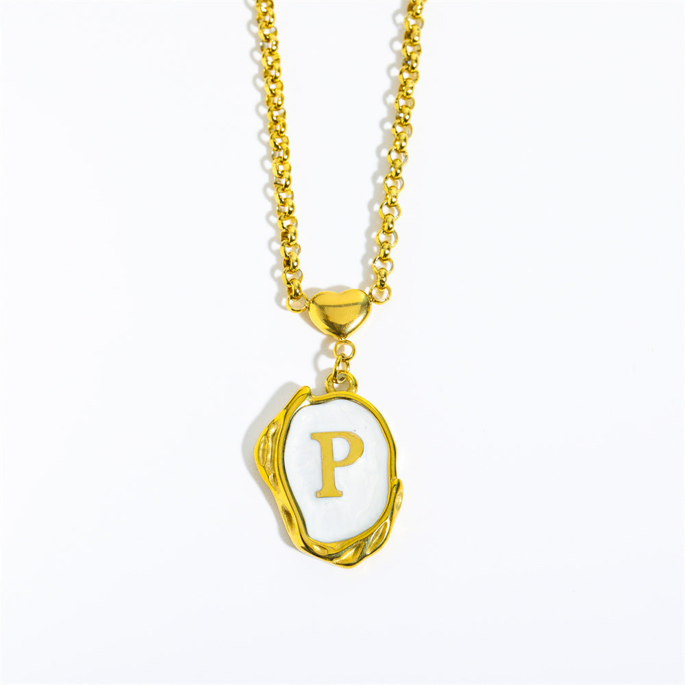 English Letters 26 Capital Initials Pendant Necklace Bijou Her