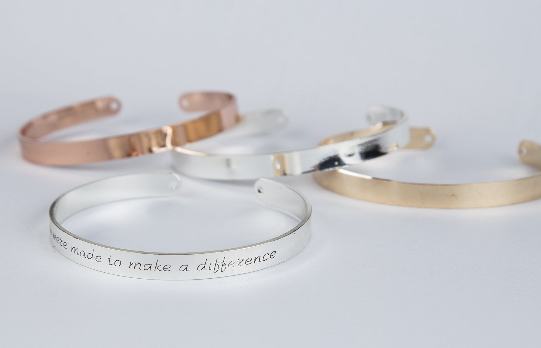 Engraved Teacher Gift Bracelet - Make a Difference Graduation Cuff Bijou Her