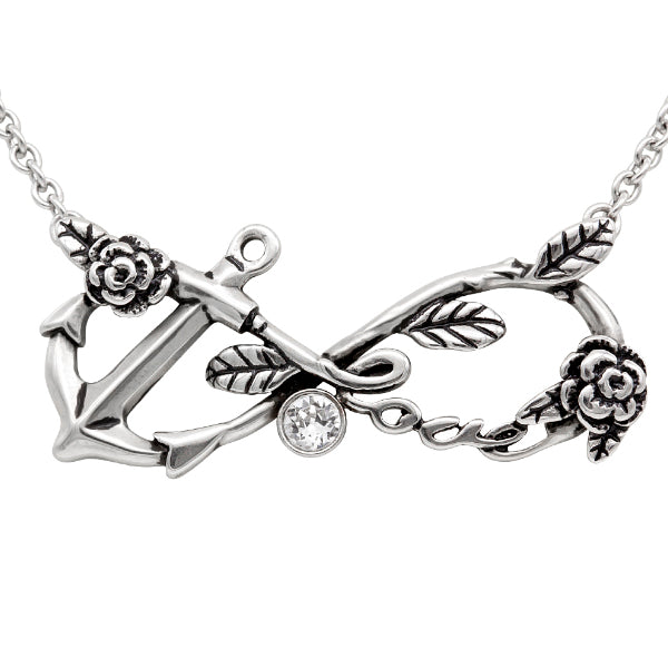 Eternal Love Anchor Necklace with Swarovski Crystal - Stainless Steel Jewelry Bijou Her