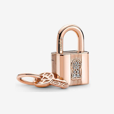 Eternal Love Lock Key Pendant Bijou Her