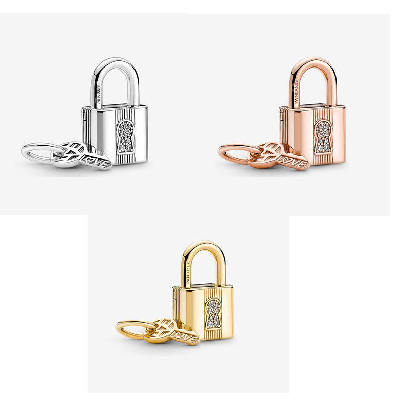 Eternal Love Lock Key Pendant Bijou Her