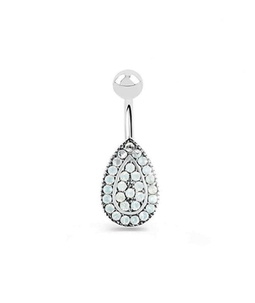 Ethnic Style Surgical Steel Belly Bar - Silver Navel Piercing Jewelry Bijou Her