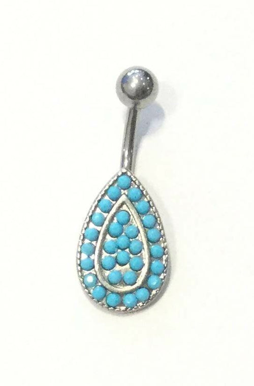 Ethnic Style Surgical Steel Belly Bar - Silver Navel Piercing Jewelry Bijou Her