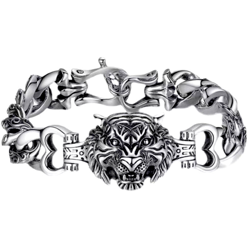 European And American Retro Creative Aggressive New Tiger Head Personalized Bracelet Bijou Her