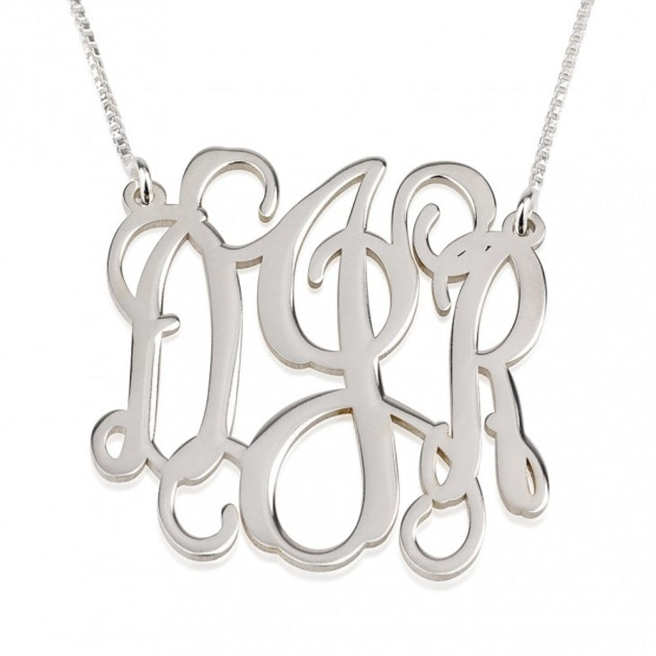 Exquisite Curly Split Chain Monogram Necklace - Personalized Pendant with Your Initials Bijou Her