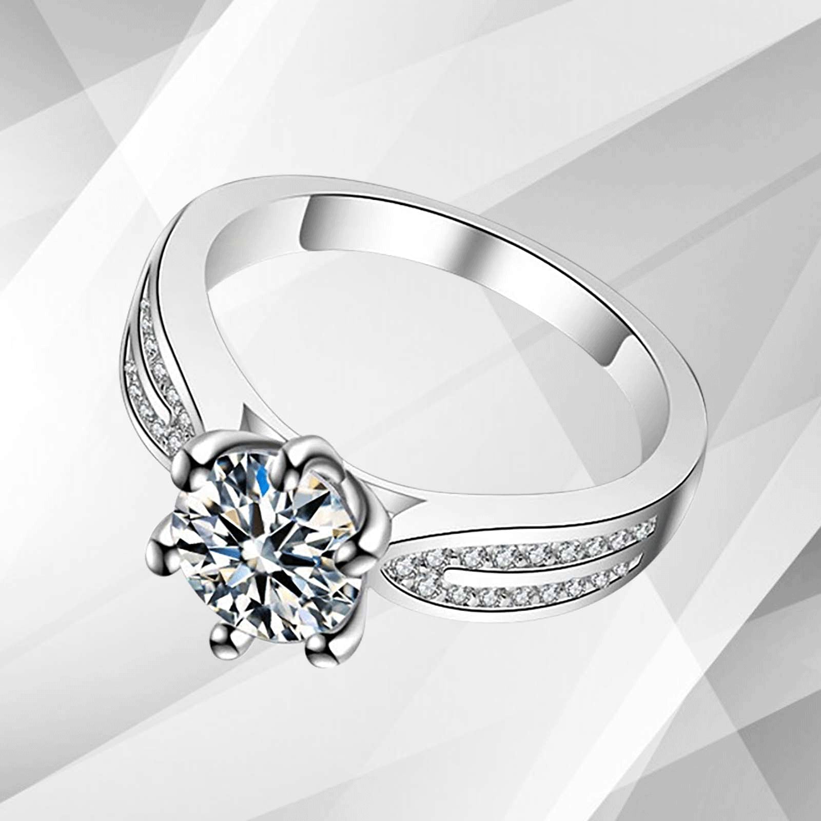 Exquisite Women's Engagement Ring | 2.88Ct Cambodian CZ Diamond | Free Worldwide Shipping Bijou Her