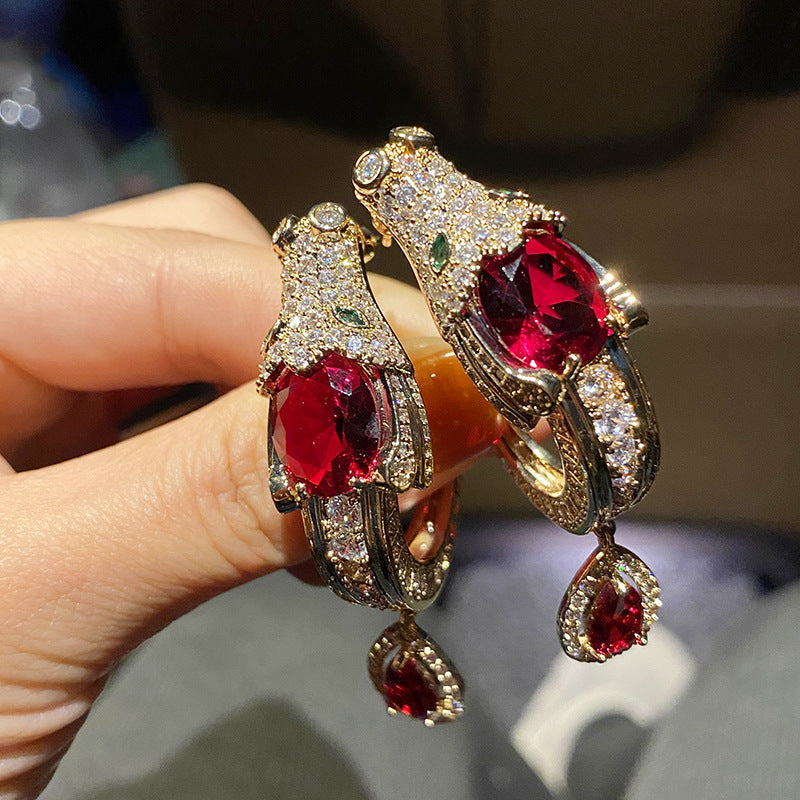 Fashion Dragon Ruby Fashion Earrings Bijou Her