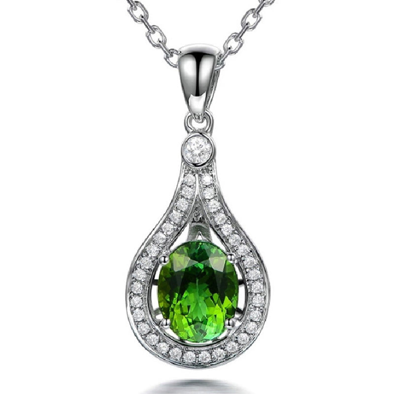 Fashion Emerald Oval Clavicle Chain Bijou Her