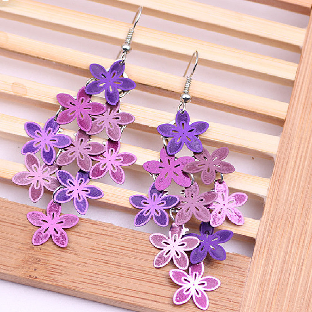 Fashion Flower Color Matching Earrings Bijou Her