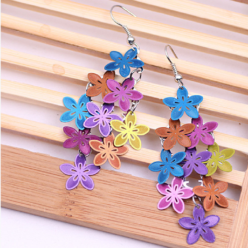 Fashion Flower Color Matching Earrings Bijou Her