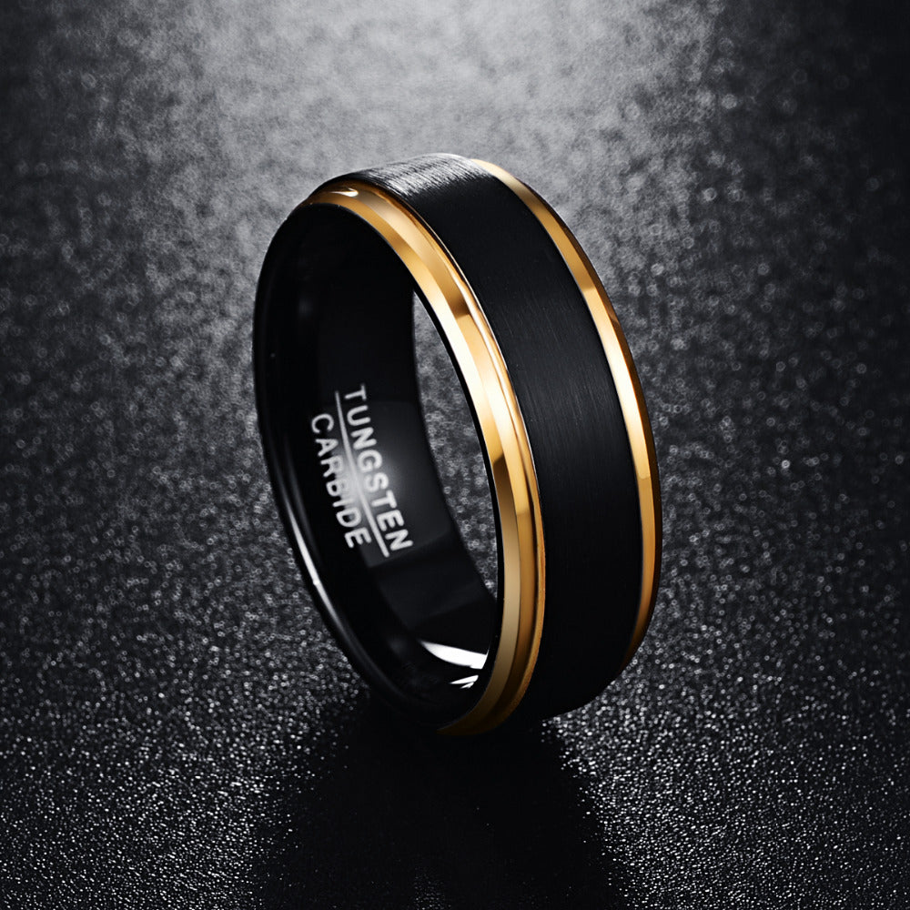 Fashion Personality Side Tungsten Steel Ring For Men Bijou Her