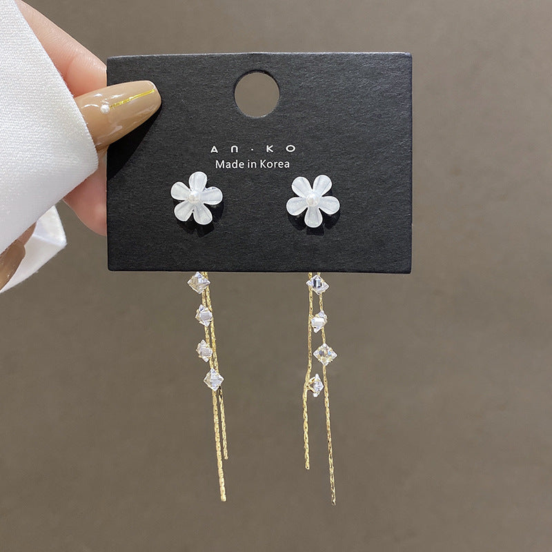 Fashion Silver Needle Super Fairy Flower Earrings Female Bijou Her