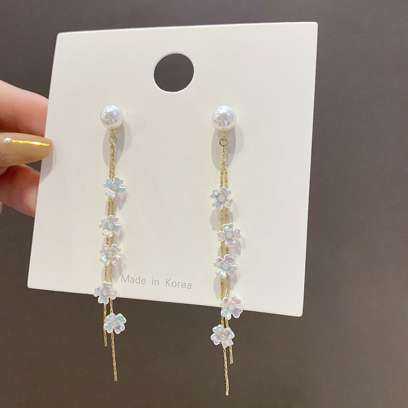 Fashion Silver Needle Super Fairy Flower Earrings Female Bijou Her