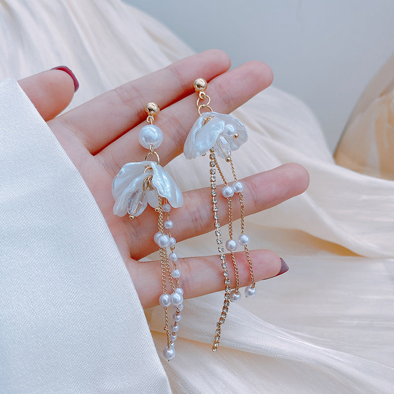 Fashion Silver Needle Super Fairy Flower Earrings Female Bijou Her