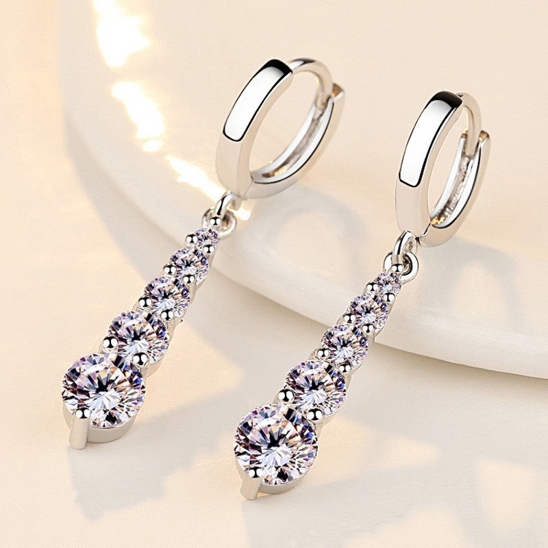 Fashion Silver-plated Earrings Drop Diamonds Bijou Her