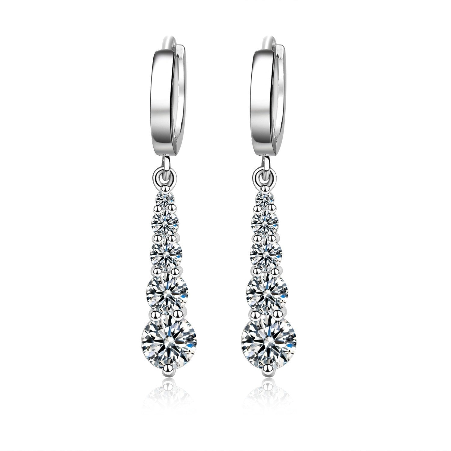 Fashion Silver-plated Earrings Drop Diamonds Bijou Her