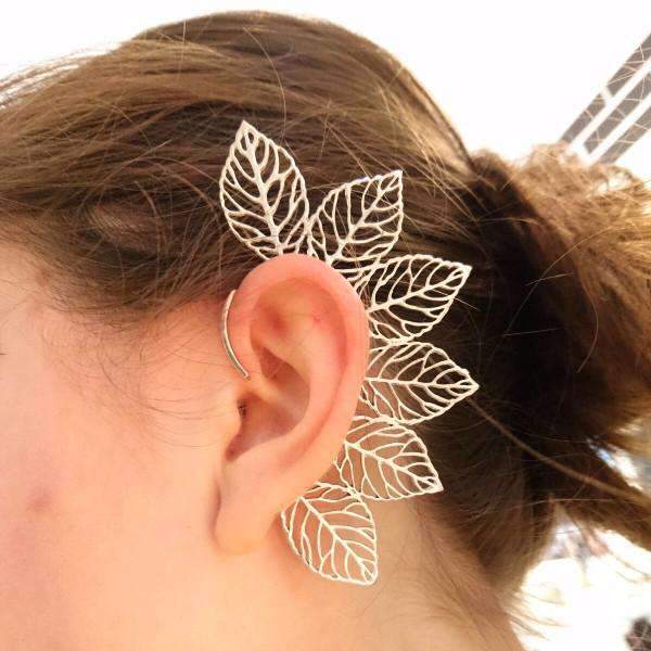 Feather Ear Cuff - Adjustable, Hypoallergenic, Brass & Silver Jewelry for Sensitive Skin Bijou Her