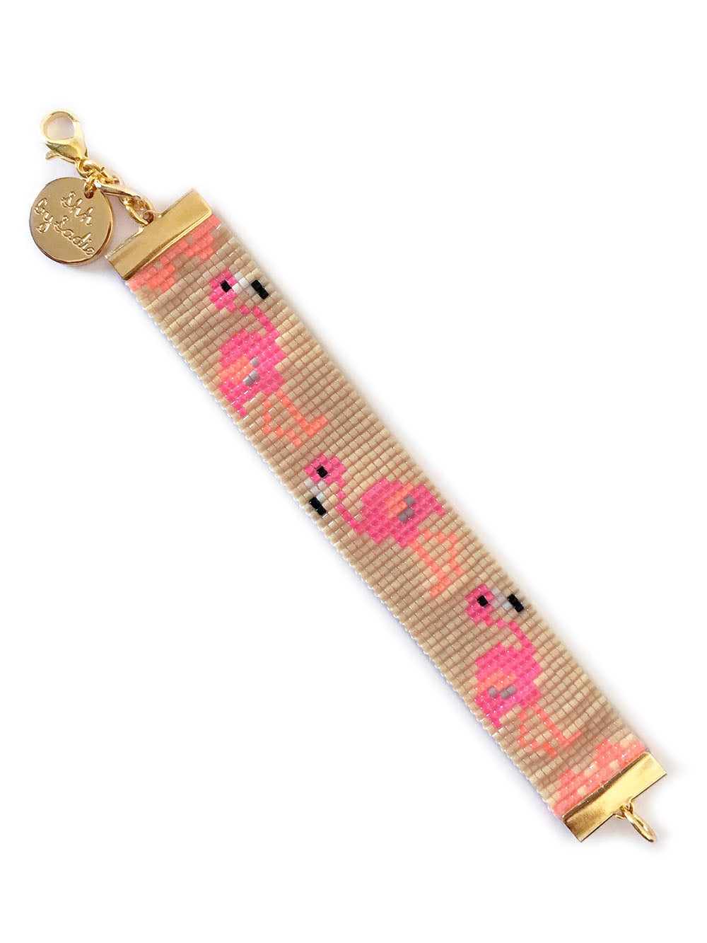 Flamingo Bracelet: Hand-Woven with Gold Plated Chain for Resort Jewelry and Spring Fashion Bijou Her