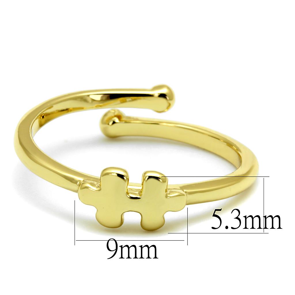 Flash Gold Brass Ring - No Stone, 4-7 Day Shipping Lead Time, 1.70g Weight Bijou Her