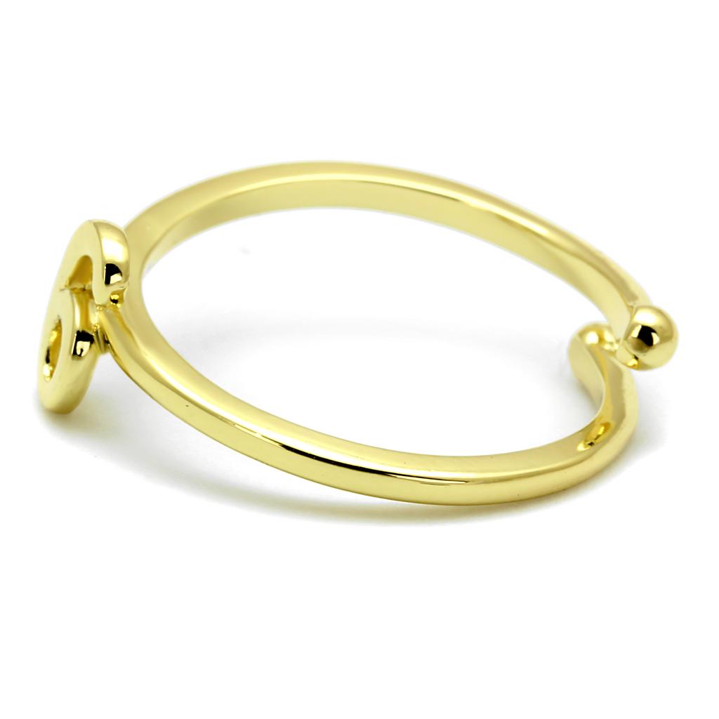 Flash Gold Brass Ring - No Stone, Adjustable, Under $5 Bijou Her