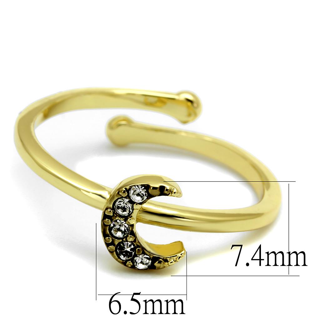 Flash Gold Brass Ring with Top Grade Clear Crystal - Backordered, 4-7 Day Shipping Lead Time Bijou Her