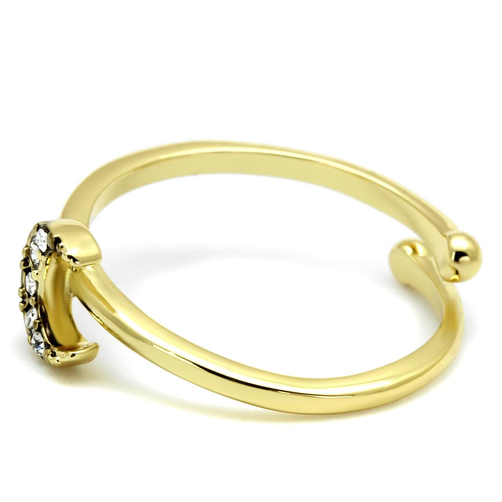 Flash Gold Brass Ring with Top Grade Clear Crystal - Backordered, 4-7 Day Shipping Lead Time Bijou Her