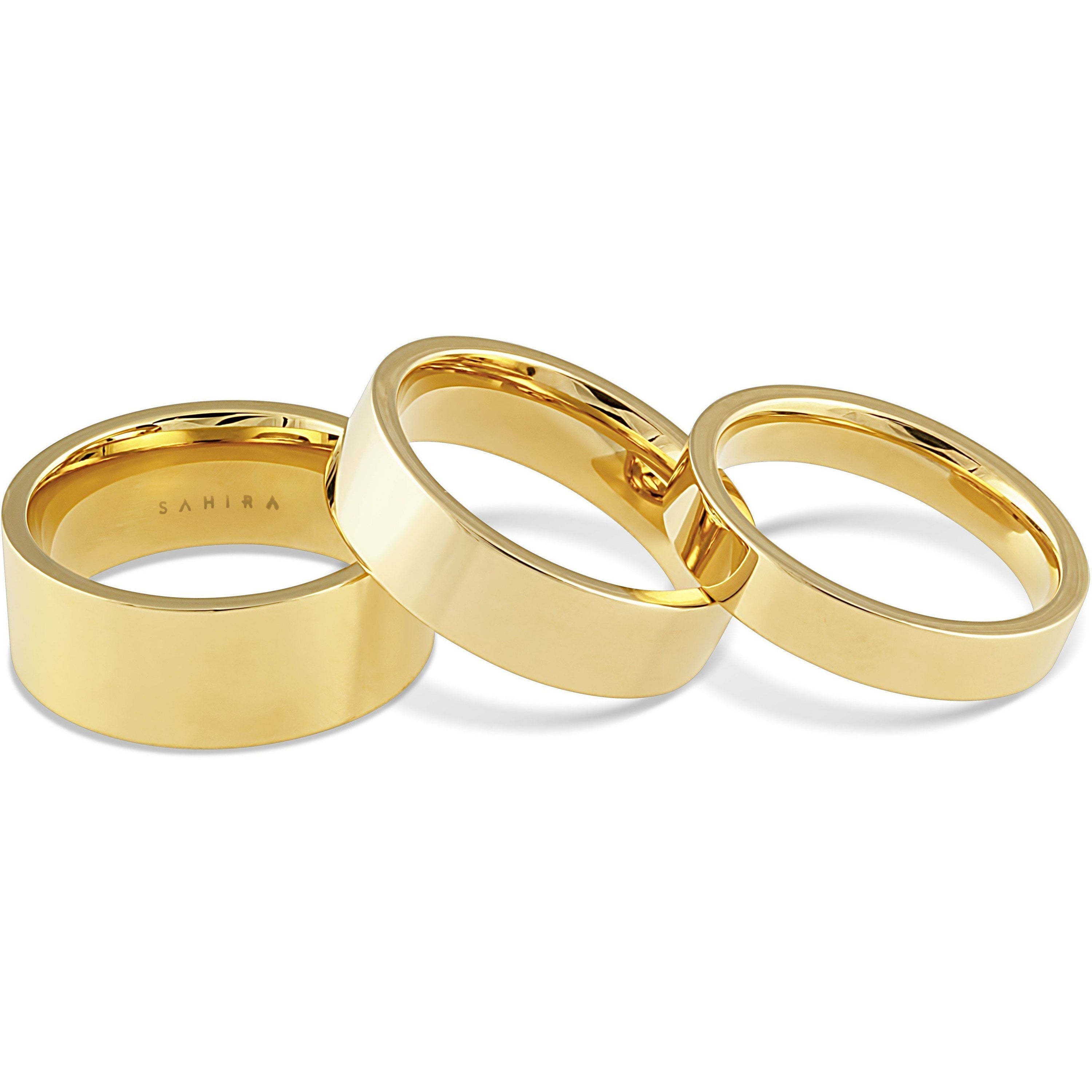 Flat Gold Stackable Ring Set - Hypoallergenic & Tarnish Resistant Bijou Her