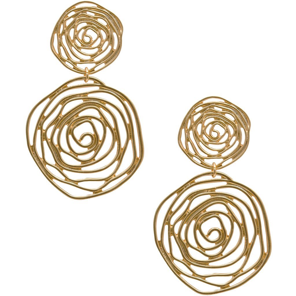 Floral Statement Earrings: Modern & Flirty Design in Gold/Silver Plating Bijou Her