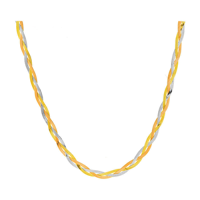 Fried Dough Twist Knitted Short Necklace Bijou Her