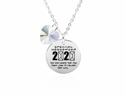 Frontline Appreciation Necklace with Swarovski Crystals in Stainless Steel Bijou Her