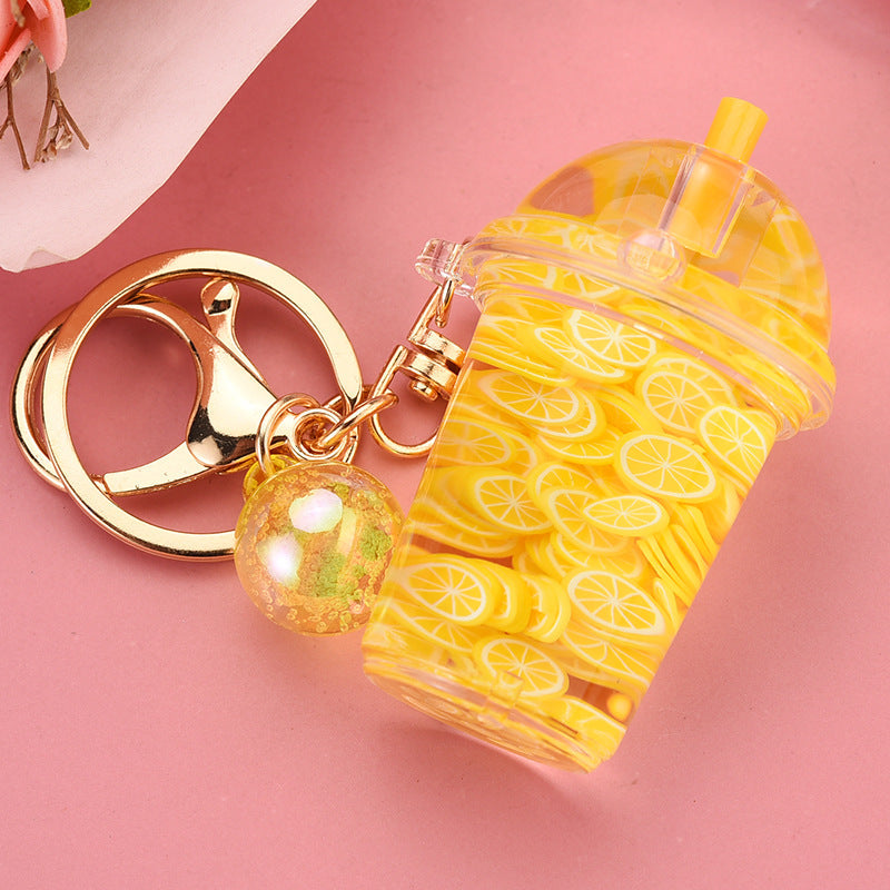 Fruit Chip Floating Key Chain Pendant Bijou Her